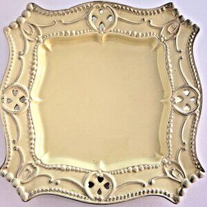 12″ Square Charger Plate - Cut-Out Design - Cream – Made in Portugal